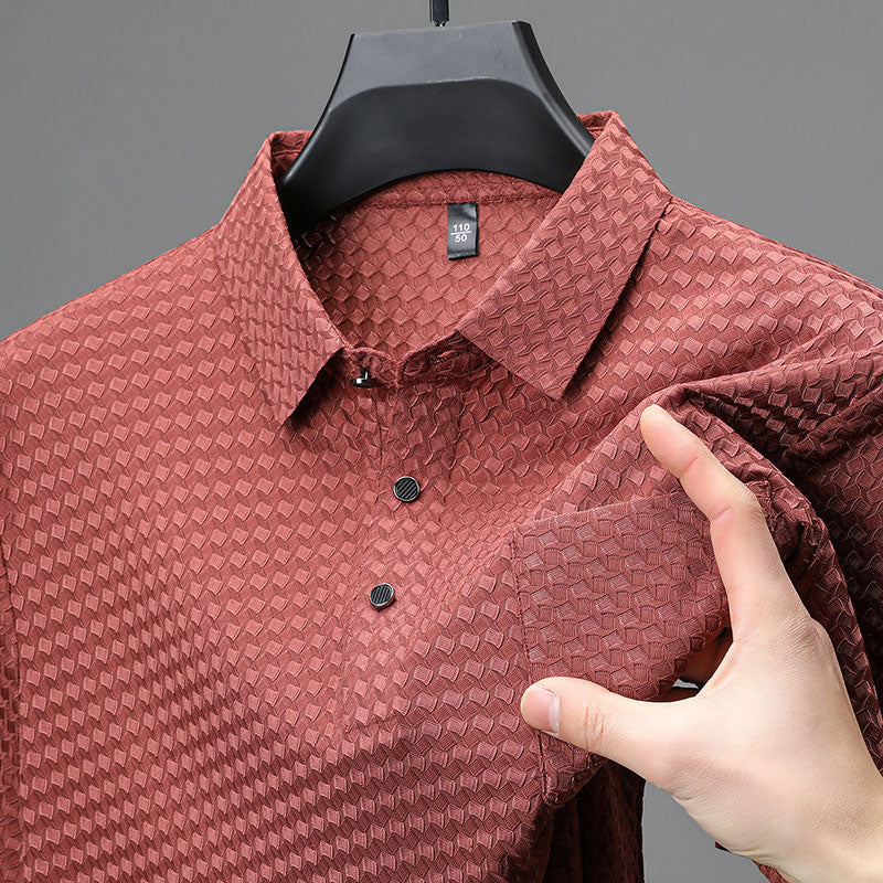 đ Chemise texturĂ©e Ă manches courtes pour hommeđ