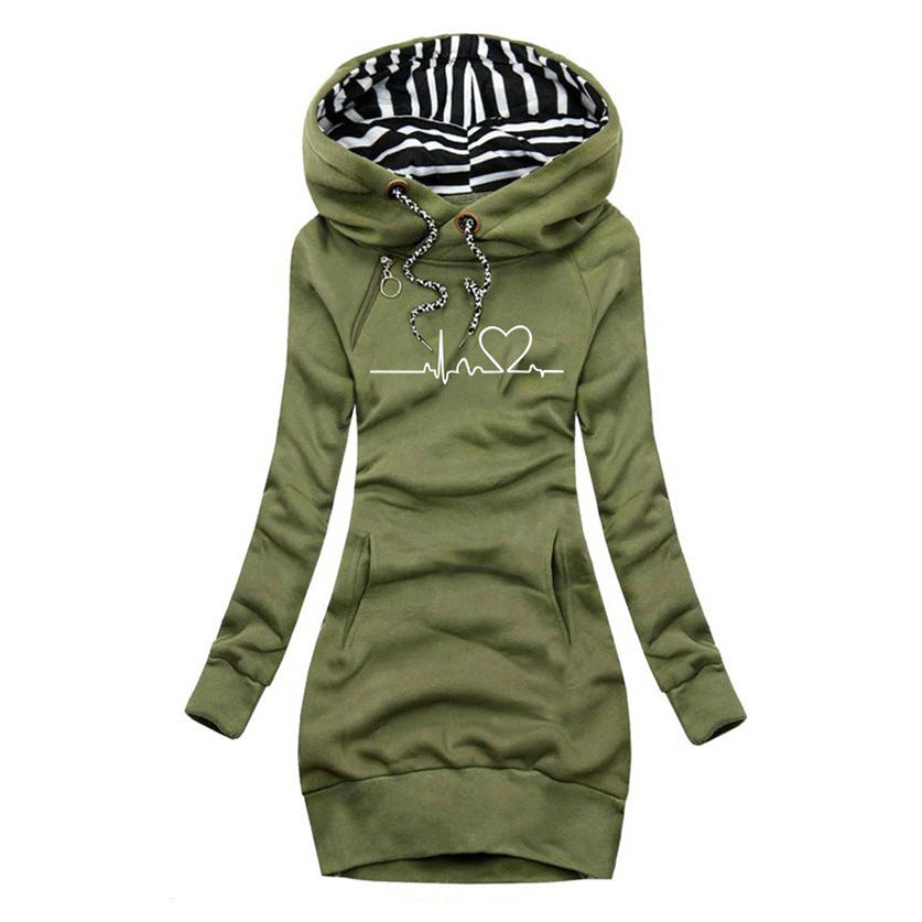 Maryline | Robe Pull Imprimée Battement de Cœur
