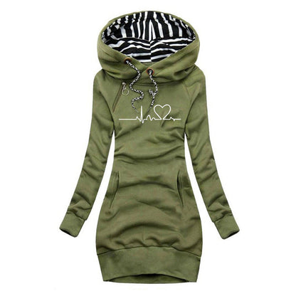 Maryline | Robe Pull Imprimée Battement de Cœur