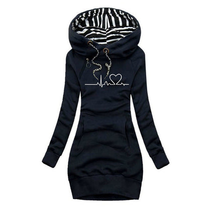 Maryline | Robe Pull Imprimée Battement de Cœur