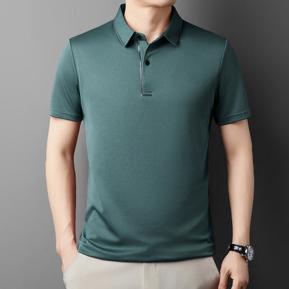 Déstockage d'été -👔Chemise d'affaires décontractée à revers en soie glacée pour hommes