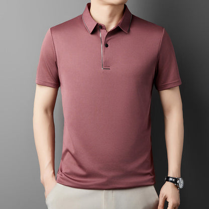 Déstockage d'été -👔Chemise d'affaires décontractée à revers en soie glacée pour hommes