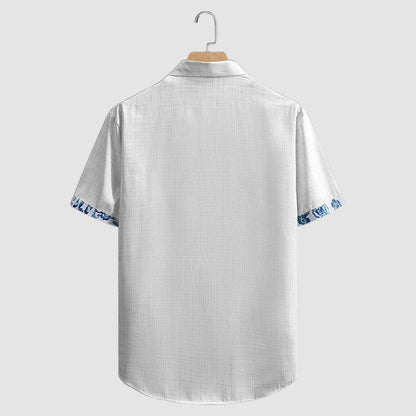 Chemises à Boutons Décontractées en Coton et Lin pour Hommes