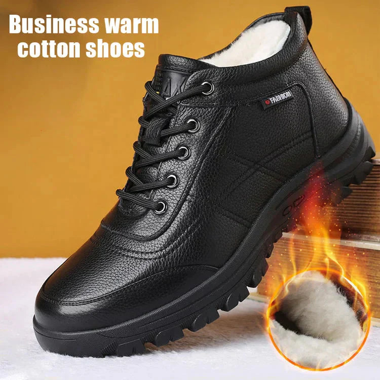 🎅Vente de Noël - 50% de réduction + livraison gratuite🎅🔥Chaussures en cuir chaud et épais pour hommes