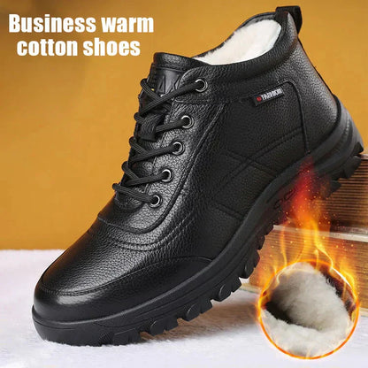 🎅Vente de Noël - 50% de réduction + livraison gratuite🎅🔥Chaussures en cuir chaud et épais pour hommes