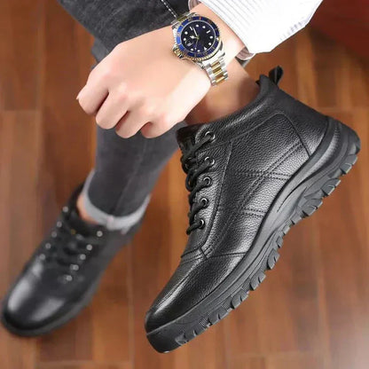 🎅Vente de Noël - 50% de réduction + livraison gratuite🎅🔥Chaussures en cuir chaud et épais pour hommes