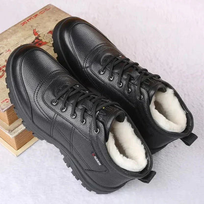 🎅Vente de Noël - 50% de réduction + livraison gratuite🎅🔥Chaussures en cuir chaud et épais pour hommes