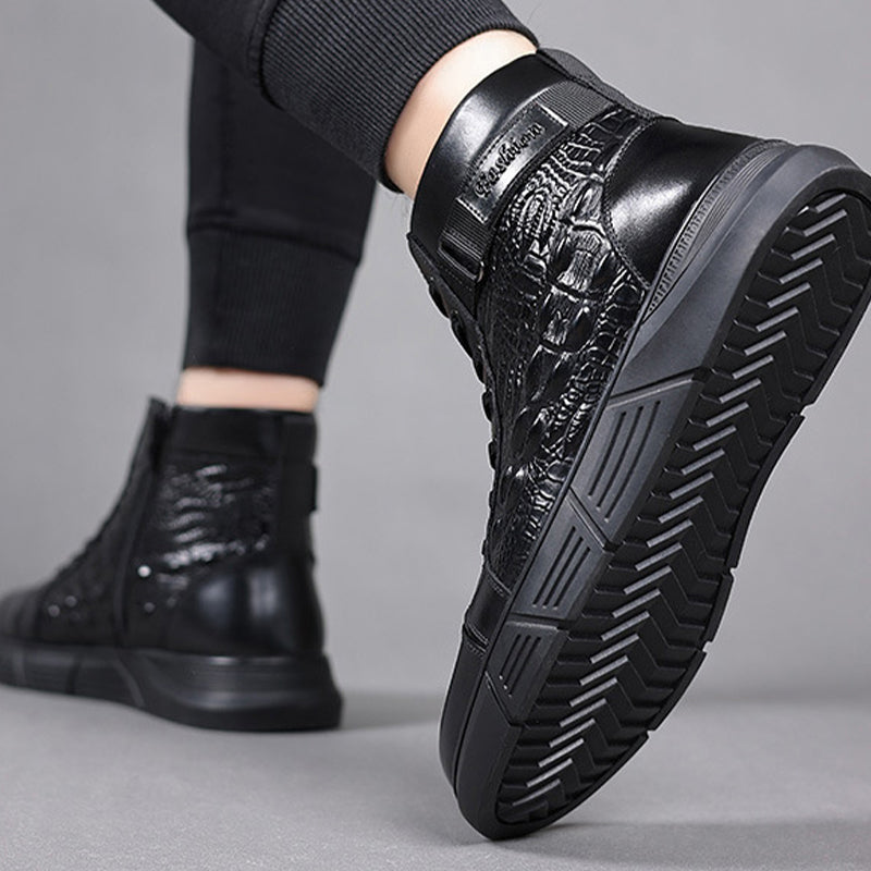 Bottes de neige en similicuir imperméable et chaud pour hommes