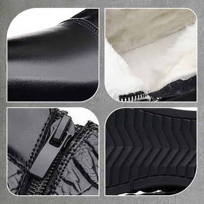 Bottes de neige en similicuir imperméable et chaud pour hommes