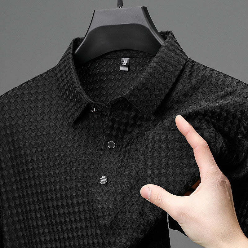 🎉 Chemise texturée à manches courtes pour homme🎉