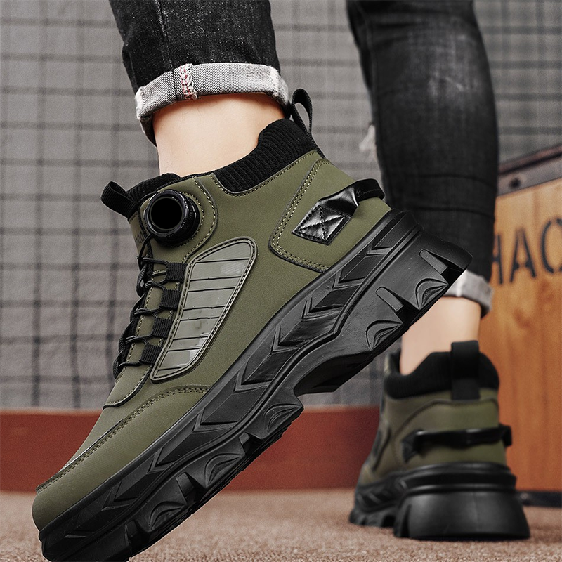 Bottines homme rétro décontractées à semelle épaisse