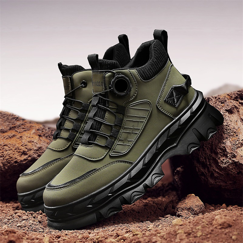Bottines homme rétro décontractées à semelle épaisse